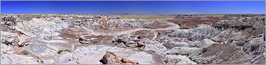 Petrified Forest National Park - Blue Mesa en vue panoramique (Ouest USA) (CANON 5D + EF 24mm L F1,4)