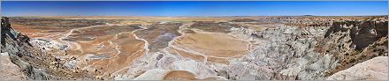 Petrified Forest National Park - Blue Mesa en vue panoramique (Ouest USA) (CANON 5D + EF 24mm L F1,4)